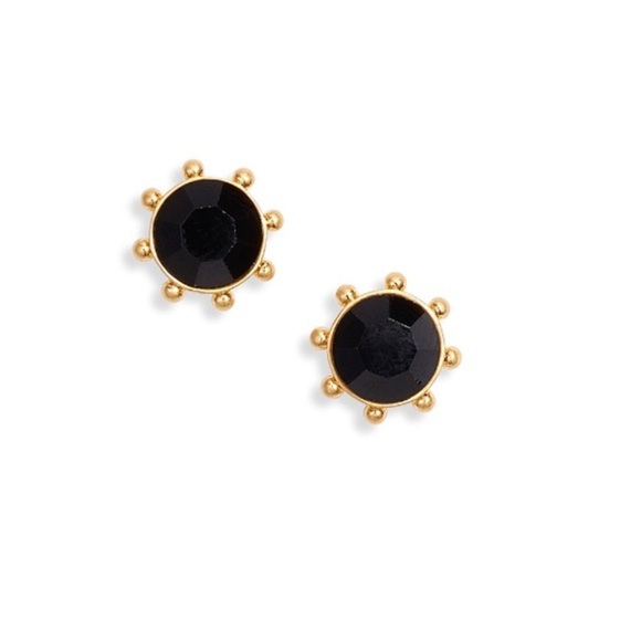 Kate Spade New York Earrings Jet Cubic Zirconia Bezel Stud boxed Earrings‎ - Picture 1 of 5